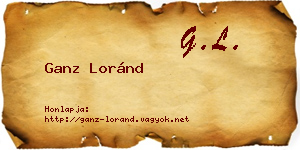 Ganz Loránd névjegykártya